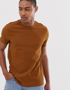 Футболка табачного цвета с вафельной текстурой Burton Menswear - Рыжий