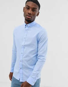 Выбеленная оксфордская рубашка с воротником на пуговицах Calvin Klein - Синий