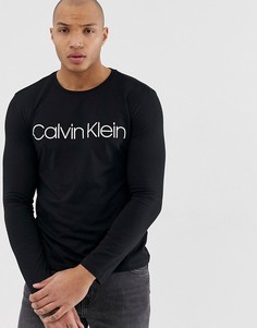 Черный лонгслив с логотипом Calvin Klein эксклюзивно для Asos - Черный