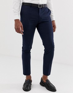 Темно-синие брюки скинни в клетку Burton Menswear - Темно-синий