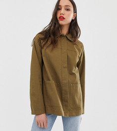Хлопковая куртка в стиле милитари ASOS DESIGN Tall - Зеленый