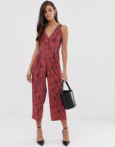 Свободный комбинезон с завязкой на спине и звериным принтом ASOS DESIGN - Мульти