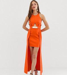 Платье мини с золотистым поясом ASOS DESIGN Pemium - Оранжевый