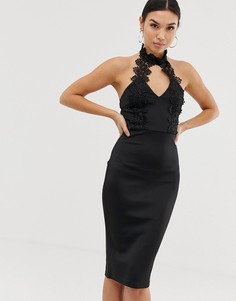 Платье миди с вырезом AX Paris - Черный