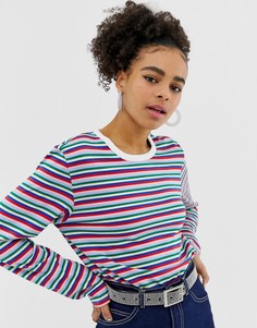 Лонгслив в разноцветную полоску Monki - Мульти