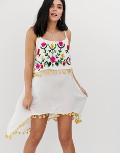 Пляжное платье с вышивкой South Beach - Белый