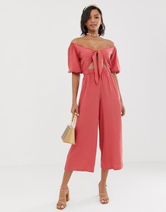 Комбинезон с пышными рукавами и завязкой ASOS DESIGN - Мульти