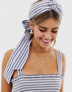 Повязка на голову в полоску ASOS DESIGN - Синий