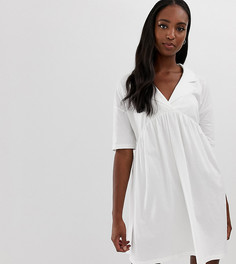 Свободное платье с воротником ASOS DESIGN Tall - Белый