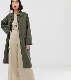 Oversize-пальто цвета хаки в стиле милитари Monki - Зеленый