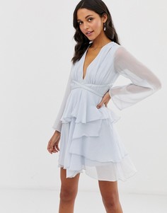 Мягкое платье мини с отделкой на талии ASOS DESIGN - Синий