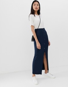 Юбка макси в рубчик ASOS DESIGN - Темно-синий