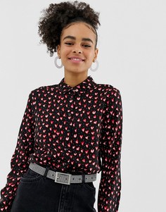 Блузка с сердечками Monki - Черный