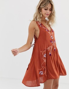 Фестивальное платье-комбинация Free People Аdelaide - Красный