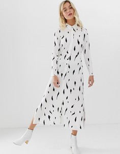 Платье-рубашка макси с монохромным принтом ASOS DESIGN - Мульти