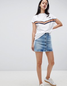 Джинсовая юбка в винтажном стиле на пуговицах Lee - Синий
