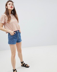 Джинсовые шорты с классической талией Monki - Синий