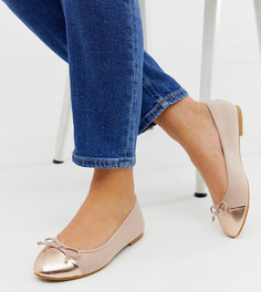 Балетки для широкой стопы ASOS DESIGN Larva - Бежевый
