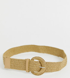Бежевый плетеный ремень с пряжкой My Accessories London - Бежевый