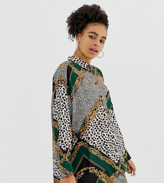 Удлиненная oversize-блузка с принтом Monki - Мульти