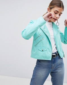 Байкерская куртка из искусственной замши ASOS DESIGN - Зеленый
