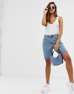 Шорты бойфренда с необработанным низом Missguided - Синий