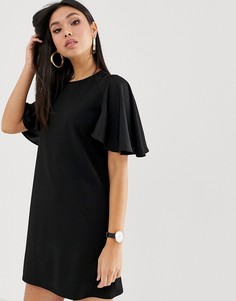 Платье мини с ткаными рукавами ASOS DESIGN - Черный