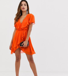 Платье мини с асимметричным краем и накидкой ASOS DESIGN - Оранжевый