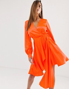 Атласное платье мини ASOS DESIGN - Оранжевый
