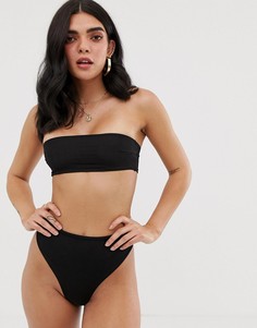 Черные плавки бикини с высоким вырезом по бедру Boohoo - Черный