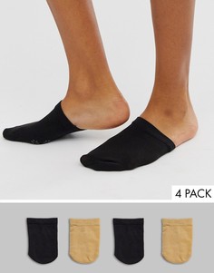 Набор из 4 пар носков для мюли (черные / бежевые) Gipsy - Мульти