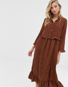 Платье в горошек на пуговицах Vila - Мульти