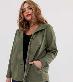 Куртка хаки в стиле милитари Simply Be - Зеленый