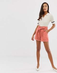 Розовые шорты с присборенной талией Miss Selfridge - Розовый