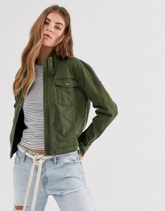 Укороченная куртка в стиле милитари Hollister - Зеленый