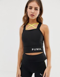 Черный кроп-топ с бретельками Puma Chase - Черный