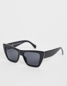 Черные солнцезащитные очки кошачий глаз Weekday - Черный