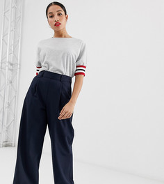 Широкие брюки с защипами ASOS DESIGN Petite - Темно-синий