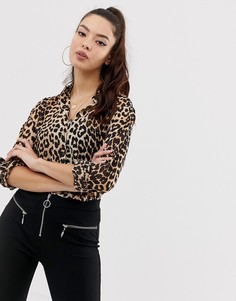 Рубашка с длинными рукавами и леопардовым принтом ASOS DESIGN - Мульти