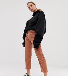 Вельветовые прямые брюки бисквитного цвета ASOS DESIGN Petite Florence - Коричневый