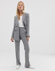 Узкие брюки в клеточку с клешем ASOS DESIGN - Мульти