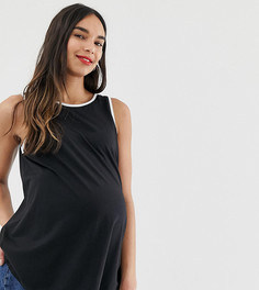 Черная свободная майка с окантовкой ASOS DESIGN Maternity - Мульти