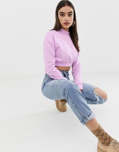 Сиреневый укороченный свитшот ASOS DESIGN - Фиолетовый