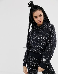 Черный худи с принтом логотипа Nike - Черный