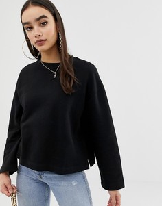 Черный свободный свитшот ASOS DESIGN - Черный