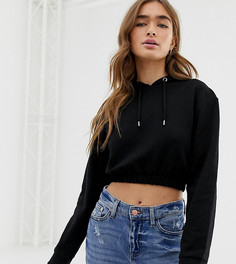 Черный укороченный худи ASOS DESIGN Petite - Черный