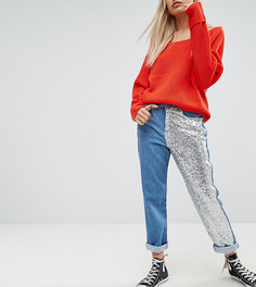 Джинсы в винтажном стиле с отделкой пайетками Noisy May Petite - Мульти