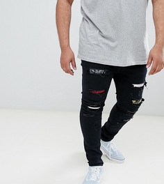 Черные супероблегающие джинсы с рваной отделкой Sixth June эксклюзивно для ASOS - Черный