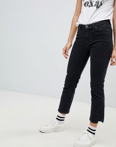 Узкие джинсы с завышенной талией и асимметричным краем MiH Jeans Niki - Черный