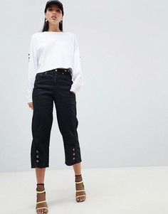 Широкие джинсы с завышенной талией Versace Jeans - Черный